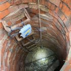 Smart sensor placed on ladder in sewer